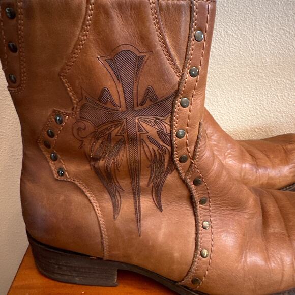 Mark Nason Leather Boots Distressed Brown Boots Size 9.5 main image 9
